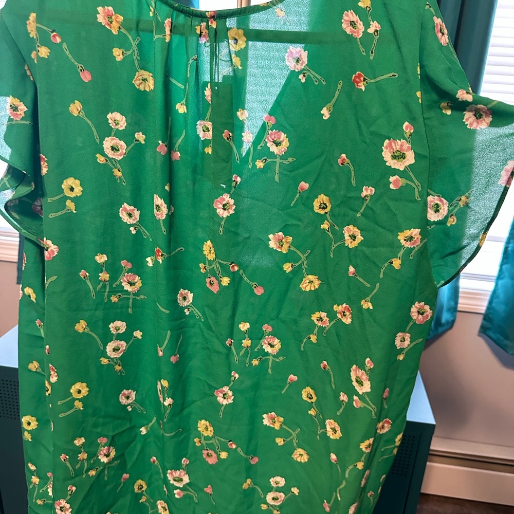 Carolina Belle Green Floral Blouse 3x BNWT - Picture 5 of 5